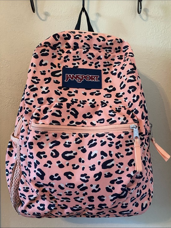 Jansport Handbags - Jansport Pink and Black Leopard Print Backpack